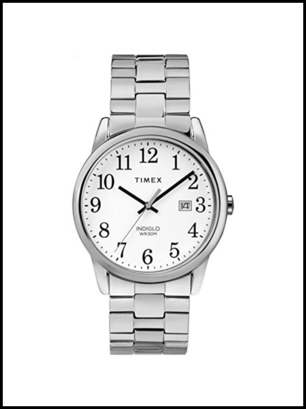Men's Easy Reader Watch Silver-Tone Stainless Steel Expansion Band
